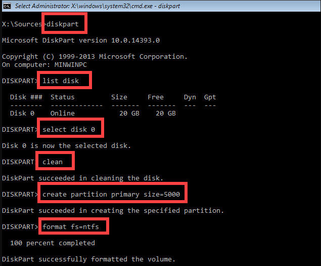 Format the SD card by Command Prompt