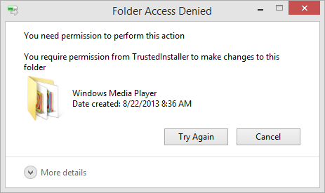 folder access denied windows 10