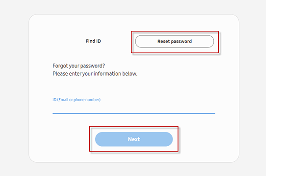  Reset Samsung account Password